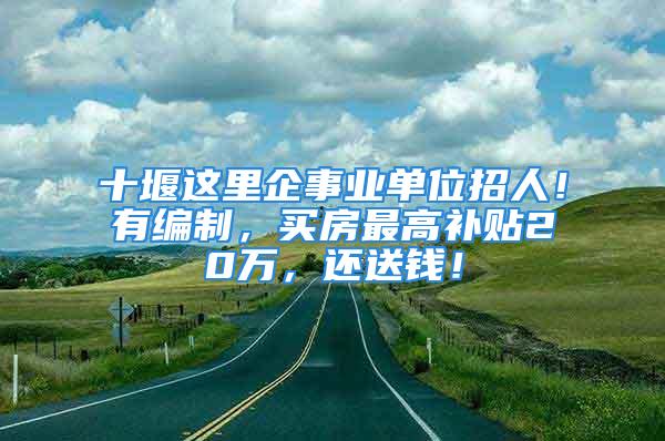 十堰這里企事業(yè)單位招人！有編制，買房最高補貼20萬，還送錢！