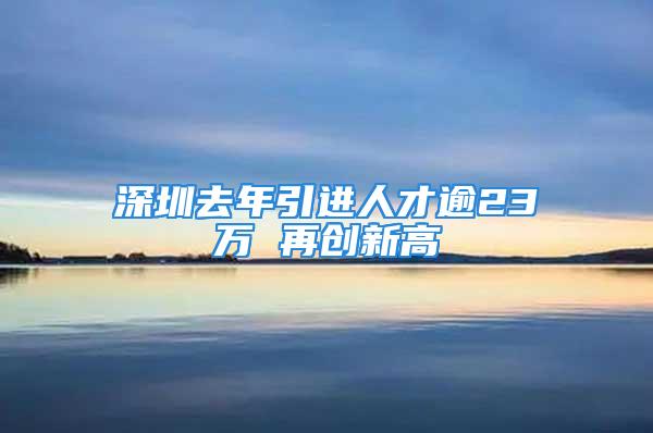 深圳去年引進人才逾23萬 再創(chuàng)新高