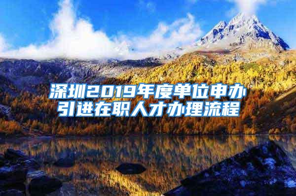 深圳2019年度單位申辦引進在職人才辦理流程