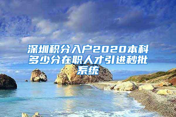 深圳積分入戶2020本科多少分在職人才引進(jìn)秒批系統(tǒng)