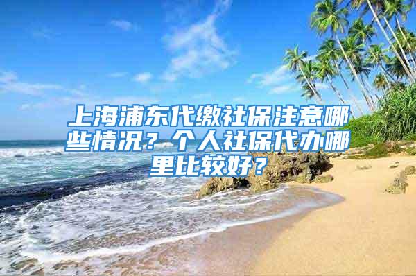 上海浦東代繳社保注意哪些情況？個人社保代辦哪里比較好？