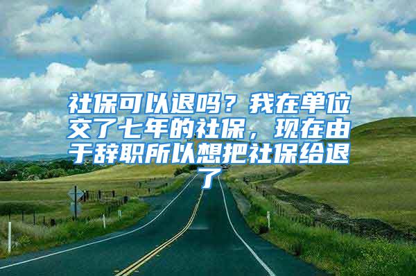 社?？梢酝藛?？我在單位交了七年的社保，現(xiàn)在由于辭職所以想把社保給退了