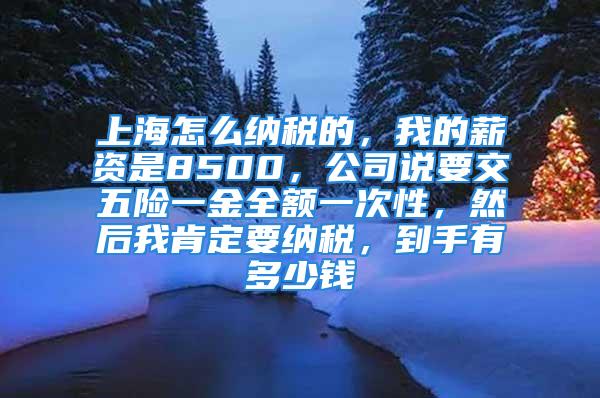 上海怎么納稅的，我的薪資是8500，公司說要交五險一金全額一次性，然后我肯定要納稅，到手有多少錢