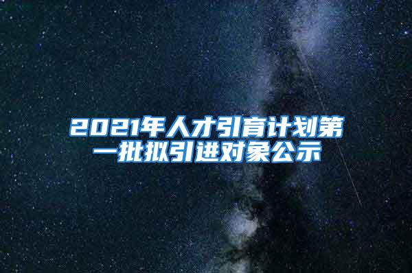 2021年人才引育計劃第一批擬引進對象公示