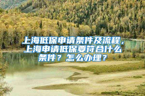 上海低保申請(qǐng)條件及流程，上海申請(qǐng)低保要符合什么條件？怎么辦理？