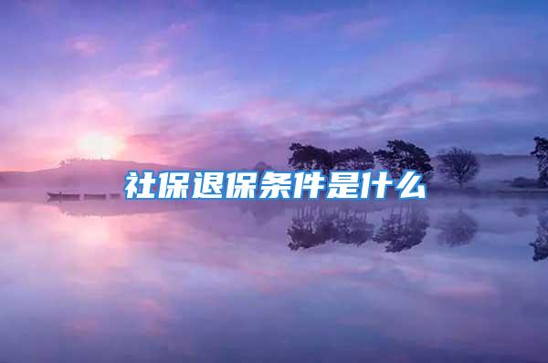 社保退保條件是什么