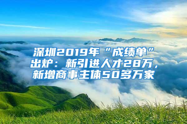 深圳2019年“成績(jī)單”出爐：新引進(jìn)人才28萬(wàn)，新增商事主體50多萬(wàn)家