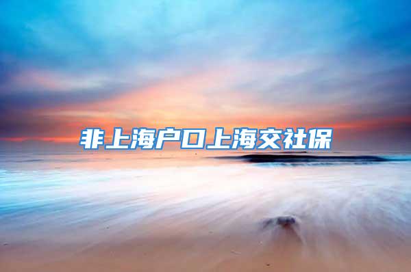 非上海戶口上海交社保