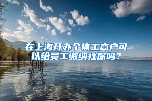 在上海開辦個體工商戶可以給員工繳納社保嗎？