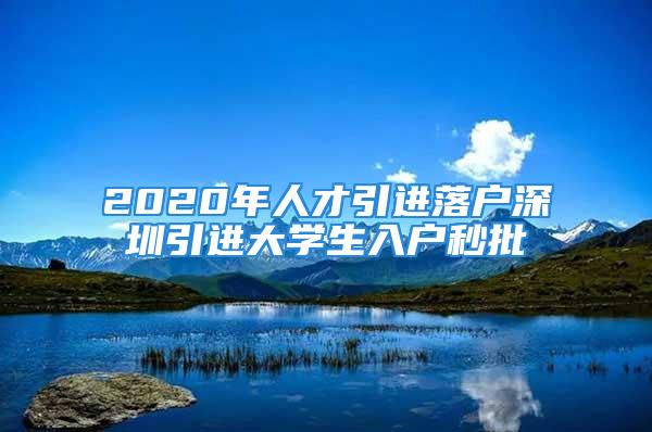 2020年人才引進(jìn)落戶深圳引進(jìn)大學(xué)生入戶秒批