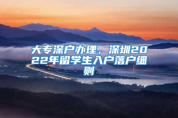 大專深戶辦理，深圳2022年留學(xué)生入戶落戶細(xì)則