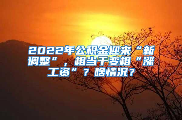 2022年公積金迎來“新調(diào)整”，相當(dāng)于變相“漲工資”？啥情況？