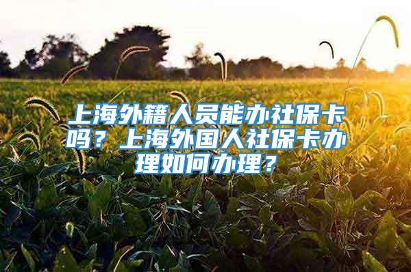 上海外籍人員能辦社保卡嗎？上海外國人社保卡辦理如何辦理？