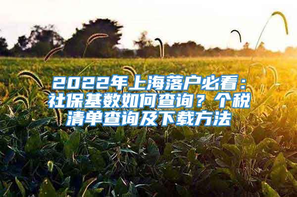 2022年上海落戶必看：社?；鶖?shù)如何查詢？個(gè)稅清單查詢及下載方法