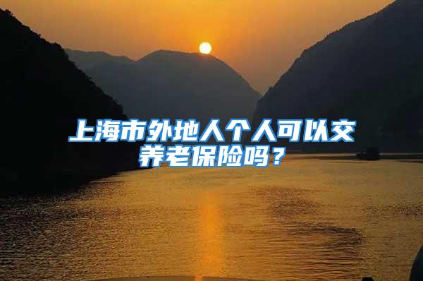 上海市外地人個人可以交養(yǎng)老保險嗎？