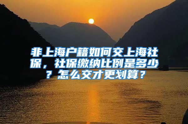 非上海戶籍如何交上海社保，社保繳納比例是多少？怎么交才更劃算？