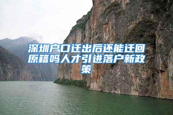 深圳戶口遷出后還能遷回原籍嗎人才引進落戶新政策