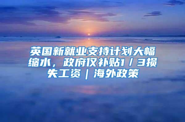 英國(guó)新就業(yè)支持計(jì)劃大幅縮水，政府僅補(bǔ)貼1／3損失工資｜海外政策