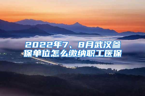 2022年7、8月武漢參保單位怎么繳納職工醫(yī)保