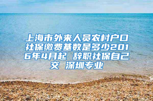 上海市外來人員農(nóng)村戶口社保繳費(fèi)基數(shù)是多少2016年4月起 辭職社保自己交 深圳專業(yè)