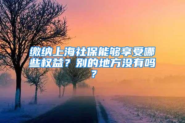 繳納上海社保能夠享受哪些權(quán)益？別的地方?jīng)]有嗎？