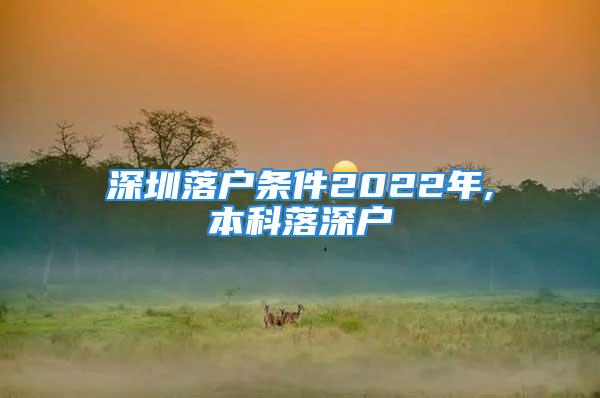 深圳落戶條件2022年,本科落深戶