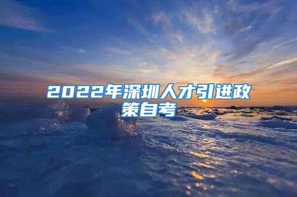 2022年深圳人才引進政策自考