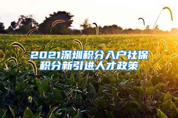 2021深圳積分入戶社保積分新引進(jìn)人才政策