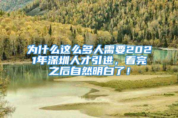 為什么這么多人需要2021年深圳人才引進(jìn)，看完之后自然明白了！