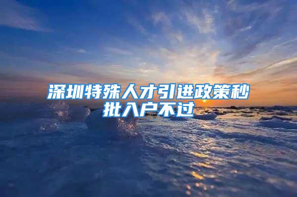 深圳特殊人才引進(jìn)政策秒批入戶不過