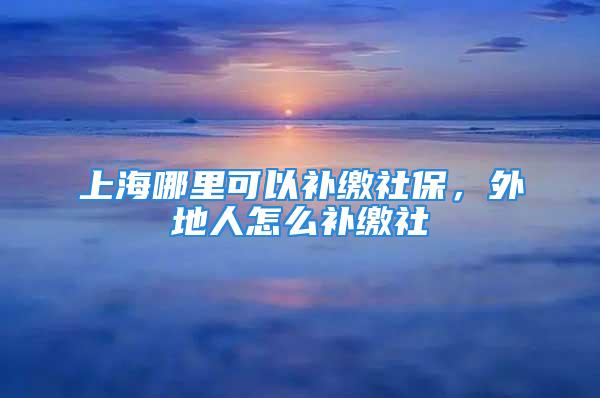 上海哪里可以補繳社保，外地人怎么補繳社