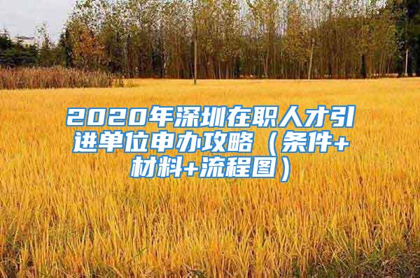 2020年深圳在職人才引進(jìn)單位申辦攻略（條件+材料+流程圖）