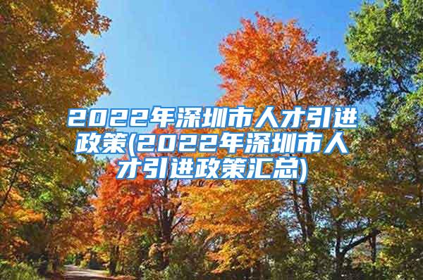 2022年深圳市人才引進(jìn)政策(2022年深圳市人才引進(jìn)政策匯總)