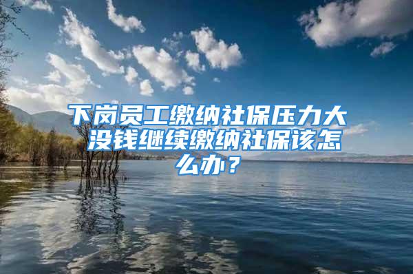 下崗員工繳納社保壓力大 沒錢繼續(xù)繳納社保該怎么辦？