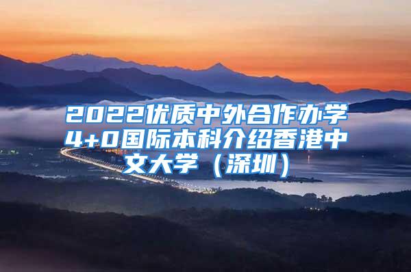 2022優(yōu)質(zhì)中外合作辦學(xué)4+0國(guó)際本科介紹香港中文大學(xué)（深圳）