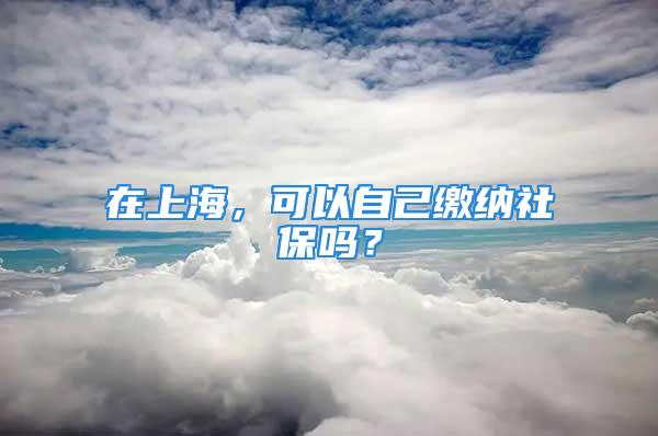 在上海，可以自己繳納社保嗎？