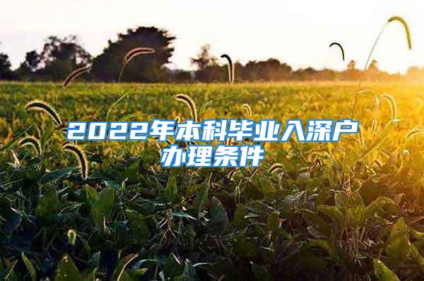 2022年本科畢業(yè)入深戶(hù)辦理?xiàng)l件