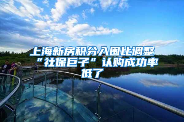 上海新房積分入圍比調(diào)整“社保巨子”認(rèn)購(gòu)成功率低了