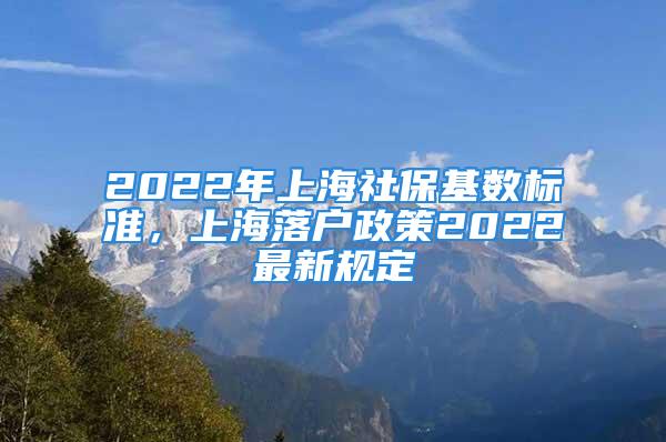 2022年上海社?；鶖?shù)標準，上海落戶政策2022最新規(guī)定