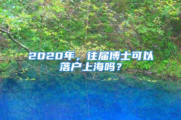 2020年，往屆博士可以落戶上海嗎？