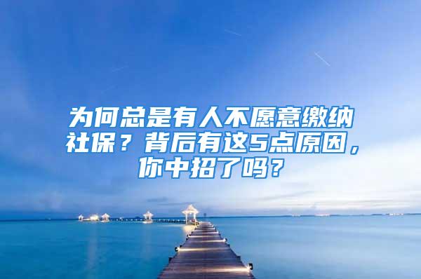 為何總是有人不愿意繳納社保？背后有這5點(diǎn)原因，你中招了嗎？