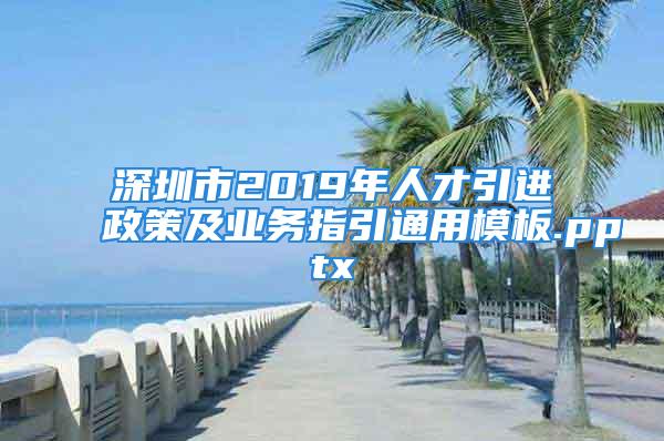 深圳市2019年人才引進(jìn)政策及業(yè)務(wù)指引通用模板.pptx