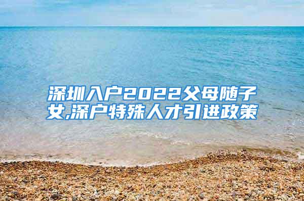 深圳入戶2022父母隨子女,深戶特殊人才引進(jìn)政策