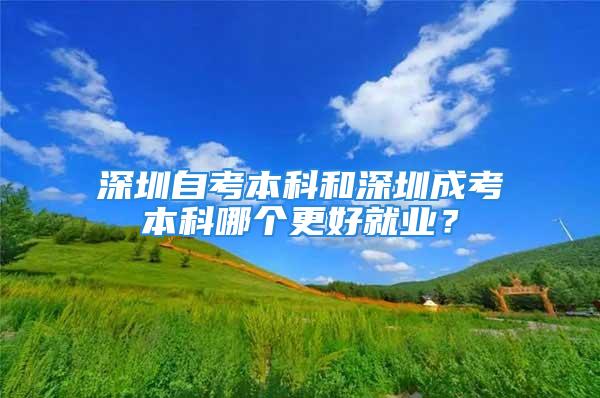 深圳自考本科和深圳成考本科哪個更好就業(yè)？