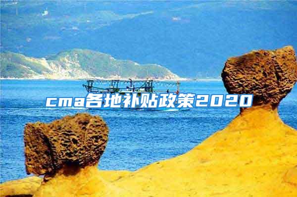 cma各地補貼政策2020