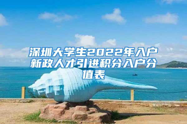 深圳大學(xué)生2022年入戶新政人才引進(jìn)積分入戶分值表