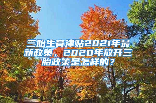 三胎生育津貼2021年最新政策，2020年放開三胎政策是怎樣的？