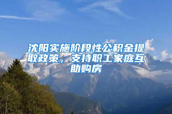 沈陽實(shí)施階段性公積金提取政策，支持職工家庭互助購房