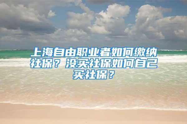 上海自由職業(yè)者如何繳納社保？沒買社保如何自己買社保？