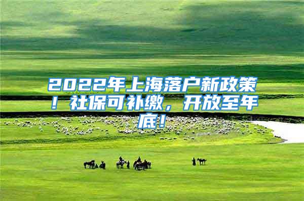 2022年上海落戶新政策！社?？裳a繳，開放至年底！